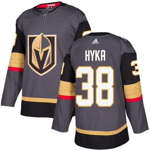 Adidas Men Vegas Golden Knights #38 Tomas Hyka Grey Home Authentic Stitched NHL Jersey->more nhl jerseys->NHL Jersey